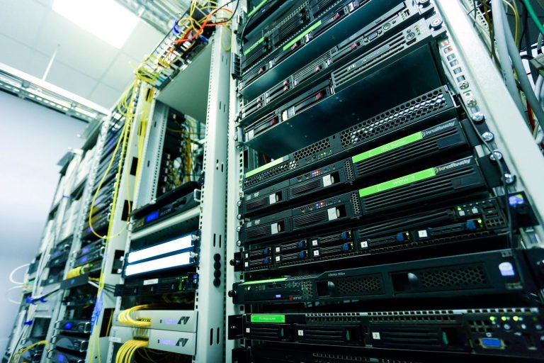 Server racks with network cabling in a data centre, illustrating GISEC Global 2026, the cybersecurity exhibition at Dubai Exhibition Centre in Expo City from 16 to 18 September 2026