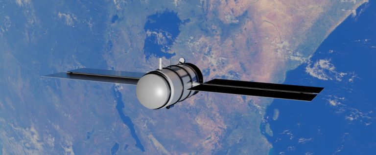 Earth observation satellite with solar panels over a coastline: the UAE and France launch Altair-Next Gen, a USD 1 billion AI constellation of 50 satellites built by Orbitworks in Abu Dhabi