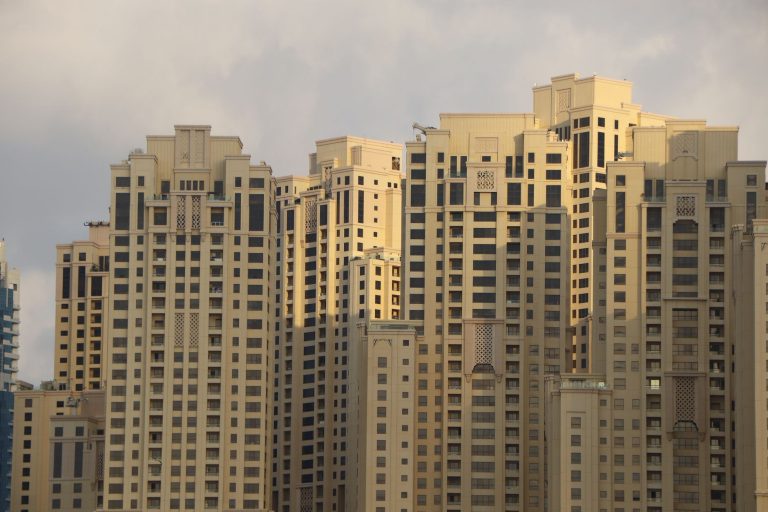 Residential apartment towers in the Dubai Marina area, illustrating Dubai ready apartment sales of AED 12.8 billion in Q3 2026